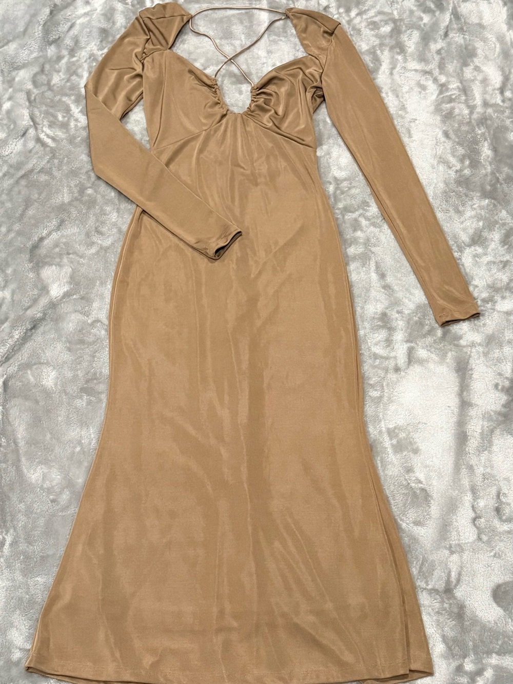 Jason Wu Camel Long-Sleeve Maxi Dress
